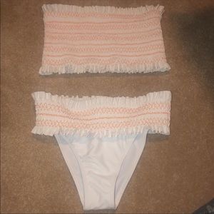 White and yellow/gold bathing suit